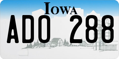 IA license plate ADO288