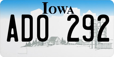 IA license plate ADO292