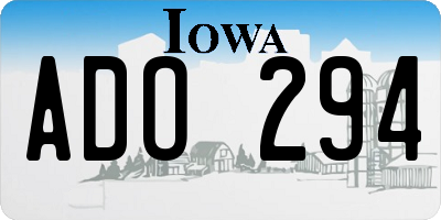 IA license plate ADO294