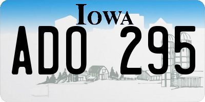 IA license plate ADO295