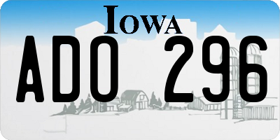 IA license plate ADO296