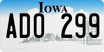 IA license plate ADO299