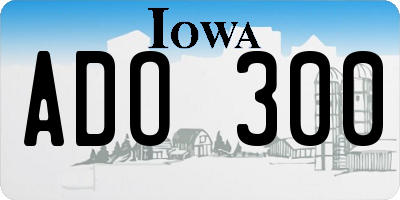 IA license plate ADO300