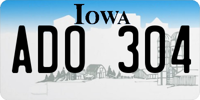 IA license plate ADO304
