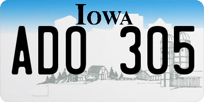 IA license plate ADO305