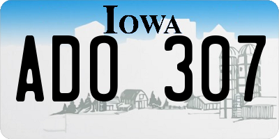 IA license plate ADO307