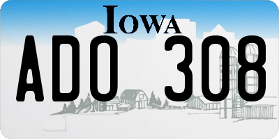 IA license plate ADO308