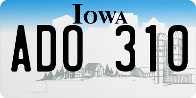 IA license plate ADO310