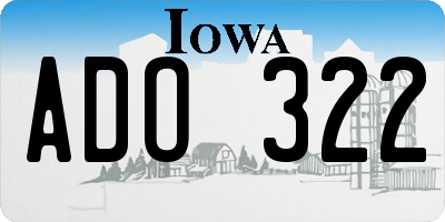 IA license plate ADO322