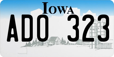 IA license plate ADO323