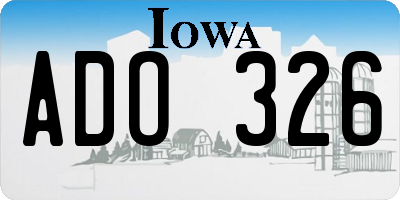 IA license plate ADO326