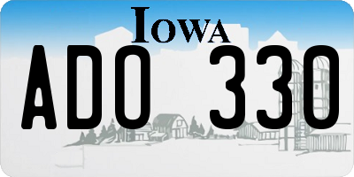 IA license plate ADO330