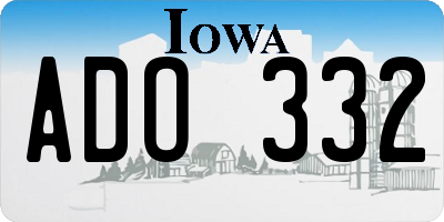 IA license plate ADO332