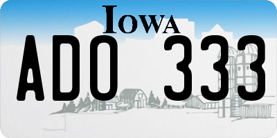 IA license plate ADO333
