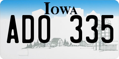IA license plate ADO335