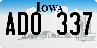 IA license plate ADO337