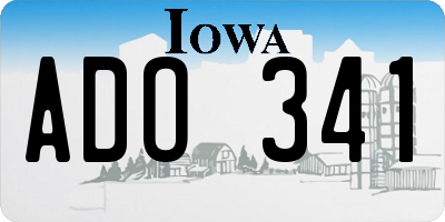 IA license plate ADO341