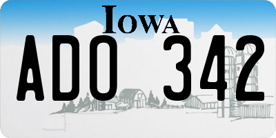 IA license plate ADO342