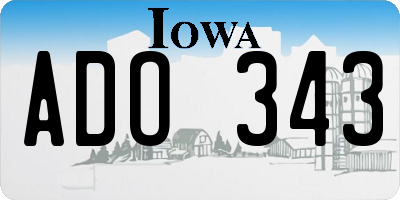 IA license plate ADO343