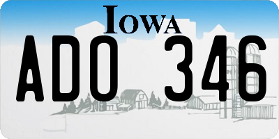 IA license plate ADO346