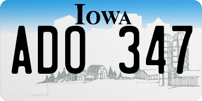 IA license plate ADO347