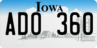 IA license plate ADO360