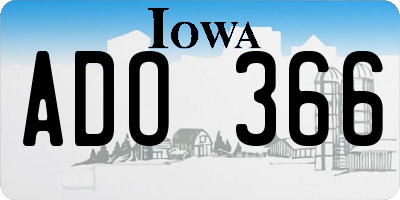 IA license plate ADO366