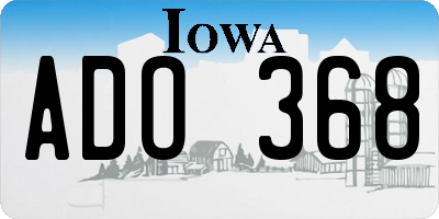 IA license plate ADO368