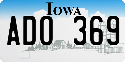 IA license plate ADO369