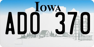 IA license plate ADO370