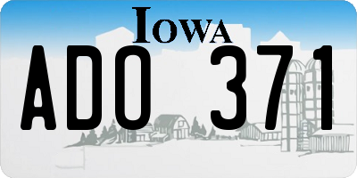IA license plate ADO371