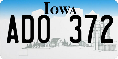 IA license plate ADO372