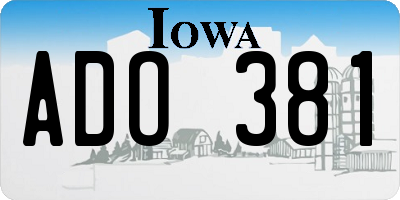 IA license plate ADO381