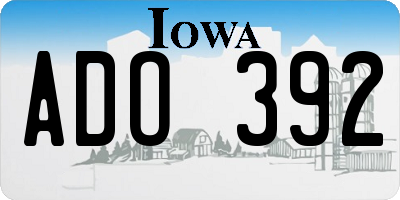 IA license plate ADO392