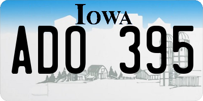 IA license plate ADO395