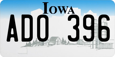 IA license plate ADO396