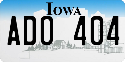IA license plate ADO404