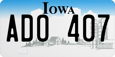 IA license plate ADO407