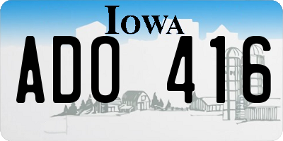 IA license plate ADO416