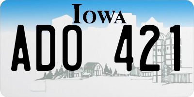 IA license plate ADO421