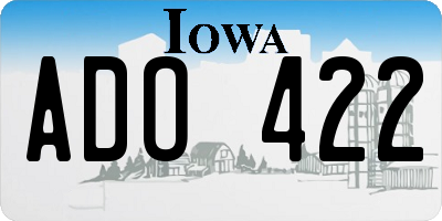 IA license plate ADO422