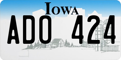 IA license plate ADO424