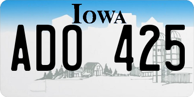 IA license plate ADO425