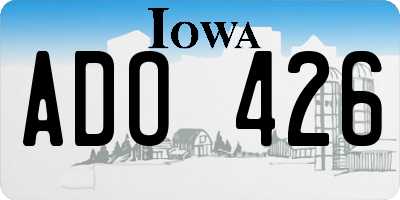 IA license plate ADO426