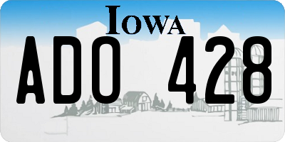 IA license plate ADO428