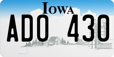 IA license plate ADO430