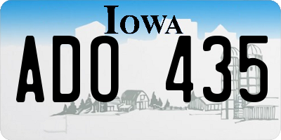 IA license plate ADO435