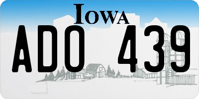 IA license plate ADO439