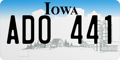 IA license plate ADO441