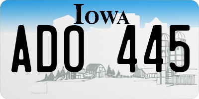 IA license plate ADO445